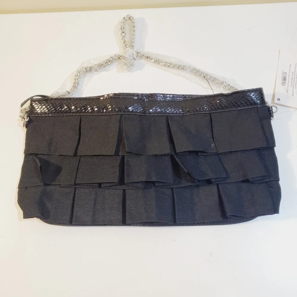 Black Clutch Satchel Bag New